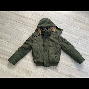 Vintage Barney’s hooded jacket in green, size S